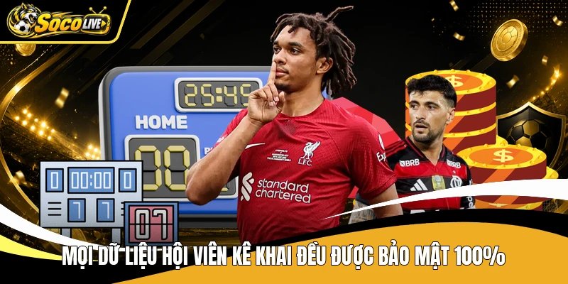 Mọi dữ liệu hội viên kê khai đều được bảo mật 100%